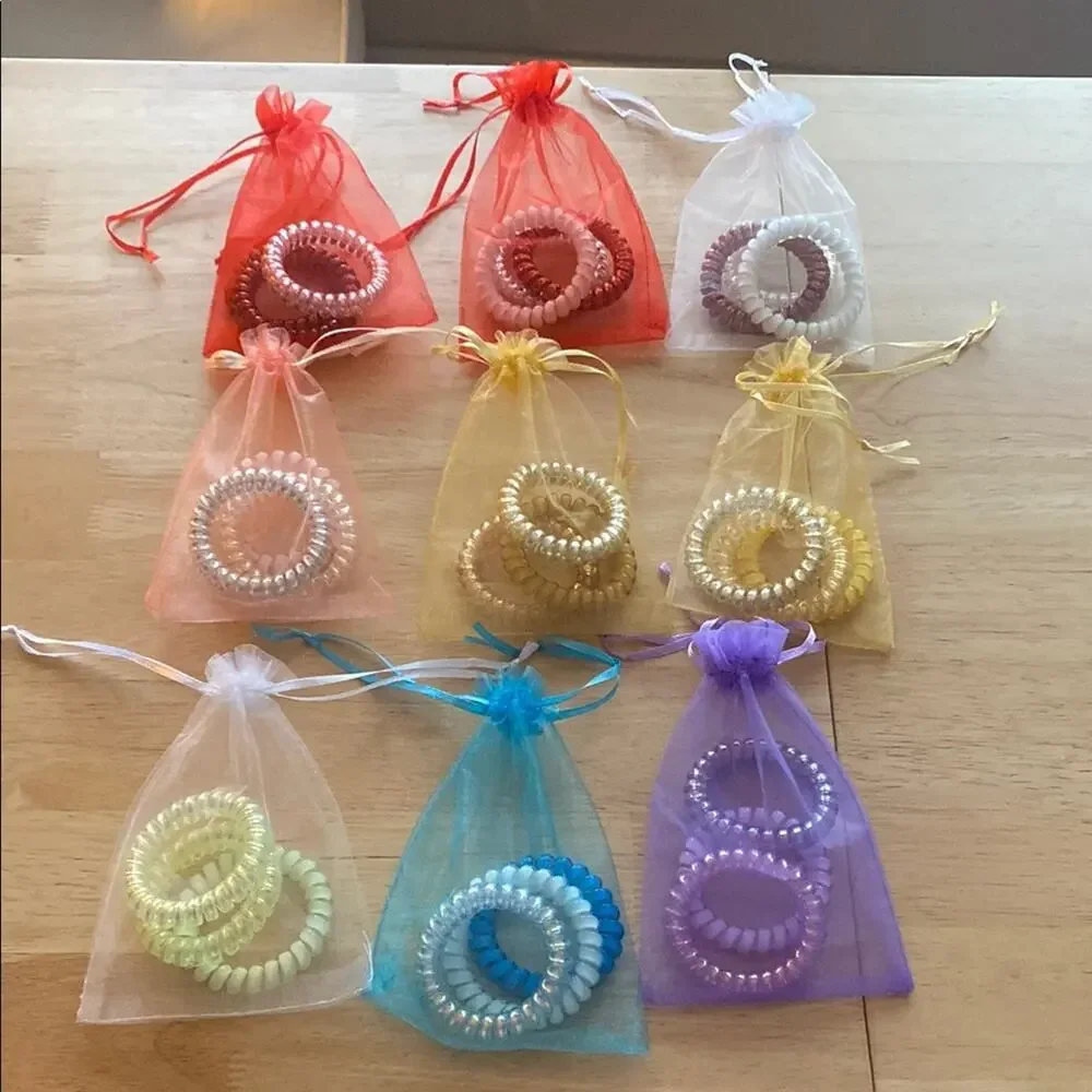 Colorful Spiral Hair Ties Set